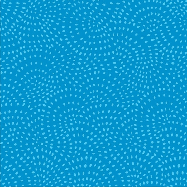 Twist is a modern blender cotton fabric from Dashwood studios with small spots available in many striking shades. This being the Cyan blue colourway. Available in store and online at Fabric Focus Edinburgh.