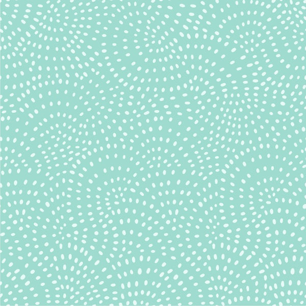 Twist is a modern blender cotton fabric from Dashwood studios with small spots available in many striking shades. This being the Mint colourway. Available in store and online at Fabric Focus Edinburgh.