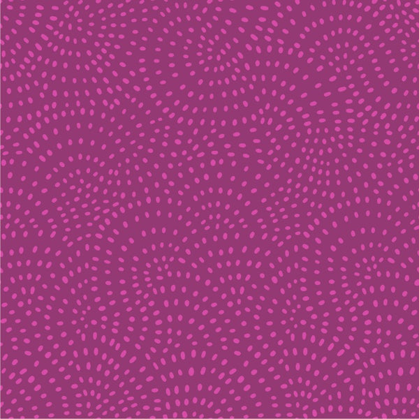 Twist is a modern blender cotton fabric from Dashwood studios with small spots available in many striking shades. This being the Violet colourway. Available in store and online at Fabric Focus Edinburgh.