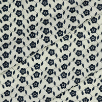 A wonderful medium dressmaking weight linen. Linen mixed with natural viscose in an ecru shade with an all over navy blue floral embroidery. Perfect for dresses and jackets. This being the classic natural oatmeal colourway.  Available to buy in metre increments from Fabric Focus Edinburgh.