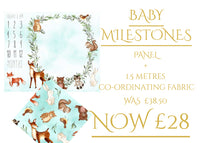 SPECIAL OFFER : Baby Milestone Blanket Panel + 1.5mt co-ordinating fabric