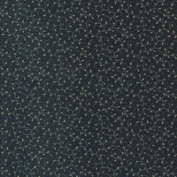 Remember the essentials with this collection by Kansas Troubles Quilters. Back to Basics has beautiful timeless designs that give off a traditional look, perfect for you everyday projects. Small leaves on an black background. Sold in quarter metre increments.