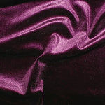 stretch velvet velour. purple damson. Fabric Focus
