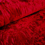 stretch velvet. ice crush. stretch velour. red. Fabric Focus