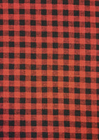 A cosy warm brushed flannel cotton weave in black and red squares that make up into a mini Buffalo Plaid check. Great to make into oversized boyfriend shirts, or cozy pyjamas! Available to buy in half metre increments at Fabric Focus Edinburgh.
