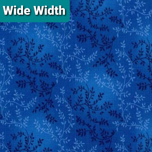 Wide Width Backing Fabric. Tonal vineyard. royal. 47603-204. 274 cm wide. Fabric Focus