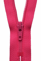 YKK dress zip. 516 shocking pink. various size lengths. Fabric Focus