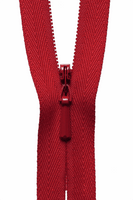 YKK concealed zip. red 519. various sizes. Fabric Focus