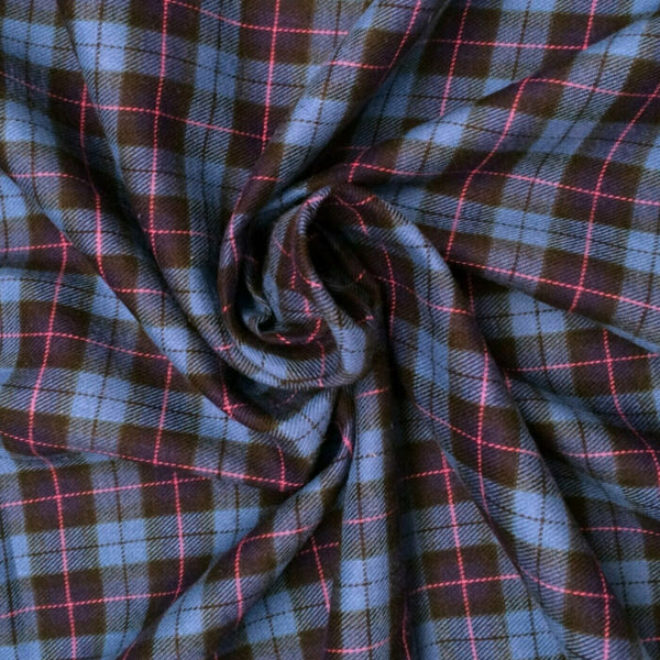 cotton flannel. brushed cotton. cranliegh plaid. 100% cotton. Fabric Focus