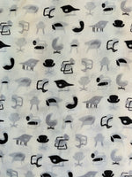 Viscose Challis Ivory Chair Print