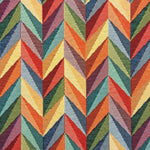 Our tapestry fabrics are cotton rich medium/heavy weight cloth, ideal for bag making, cushions, apparel, upholstery and cushions. New designs will continue to be added. Stunning mix of colours with this design of multi coloured herringbone. Available to buy in half metre increments at Fabric Focus Edinburgh.