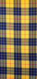 Hard wearing because of the blend between polyester and viscose.  Machine washable and crease resistant - suitable for clothing, kilts, trousers and suits and also for interior products such as curtains and cushions. This is the funky Macleod of Lewis yellow/black plaid.Sold in half metre increments at Fabric Focus.