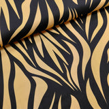 Fabric with black and beige zebra pattern