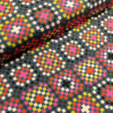 Multicolored geometric patterned fabric