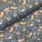 A beautiful rendition of William Morris' most well known pattern - The Strawberry Thief, on a soft viscose fabric. Perfect for wrap dresses, wide legged trousers and blouses.   Sold in half metre increments at Fabric Focus Edinburgh.