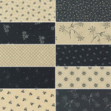 Fat Quarter Bundles.  Beautifully co-ordinated fabrics for all of your sewing projects. Each fat quarter measures approx 50cm x 56cm. Great for cushions, bags, quilts, patchwork, dolls clothes, bunting, crafts and SEW much more! This collection features the black and tan collection Blackbird's Nest by Kansas Troubles.