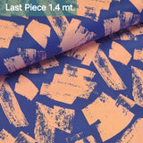 Stretch Cotton Sateen - Blue/Pink Brush Strokes