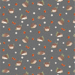 British Woodland Friends are showcased in this beautiful and adorable mini collection by Nutex. This showcasing hedgehogs on a grey background.