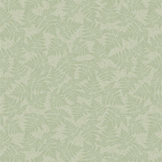 British Woodland Friends are showcased in this beautiful and adorable mini collection by Nutex. This showcasing green fern leaves on pale green background.