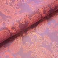 Fantastic quality paisley design lining fabric in beautiful shades, this being the rich purple/ rose pink colourway. Available at Fabric Focus Edinburgh.