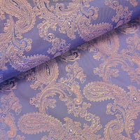 Fantastic quality paisley design lining fabric in beautiful shades, this being the stunning lavender/pink colourway. Available at Fabric Focus Edinburgh.