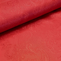 Fantastic quality paisley design lining fabric in beautiful shades, this being the striking crimson red  colourway. Available at Fabric Focus Edinburgh.