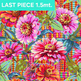 Wide Width Backing - Pink Giant Zinnias by Odile Bailloeul