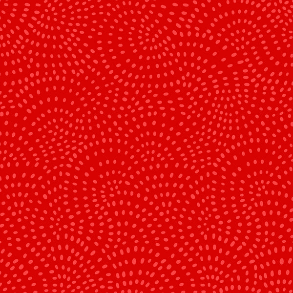 Twist is a modern blender cotton fabric from Dashwood studios with small spots available in many striking shades. This being the Red colourway. Available in store and online at Fabric Focus Edinburgh.