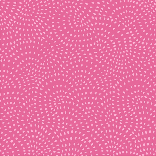 Twist is a modern blender cotton fabric from Dashwood studios with small spots available in many striking shades. This being the Rose pink colourway. Available in store and online at Fabric Focus Edinburgh.