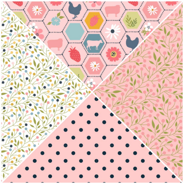 Fat Quarter Bundles.  Beautifully co-ordinated fabrics for all of your sewing projects. Each fat quarter measures approx 50cm x 56cm. Great for cushions, bags, quilts, patchwork, dolls clothes, bunting, crafts and SEW much more! This collection features Sunshine Chamomile with 4 floral designs in shades of pink.