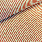 Striped fabric with red and white lines