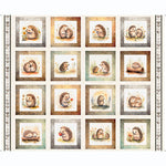 Grid of framed illustrations of hedgehogs with various poses and expressions.