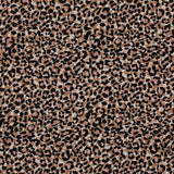A beautiful animal print of pale pink, ivory and black spots on an tan background. Perfect for wrap dresses, wide legged trousers and blouses. Manufacturer recommends 30 degree wash but please allow for shrinkage and test a piece before hand.  Sold in half metre increments at Fabric Focus Edinburgh.