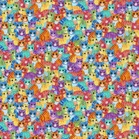 Add a touch of charm and fun to your next project with the Rainbow Cool Cats cotton fabric. Sold by Fabric Focus Edinburgh in quarter metre increments.