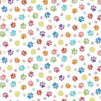 Add a touch of charm and fun to your next project with the multi paw prints on white background. Sold by Fabric Focus Edinburgh in quarter metre increments.