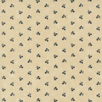 Blackbird's Nest is a New Collection by Kansas Troubles in shades of black and Tan.  Ditzy daisy sprig of black on a tan background background. Sold in quarter metre increments.