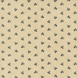 Blackbird's Nest is a New Collection by Kansas Troubles in shades of black and Tan.  Ditzy daisy sprig of black on a tan background background. Sold in quarter metre increments.