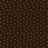 Brown background with small gold acorns pattern