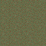 Fabric with small floral pattern on a green background