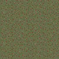 Fabric with small floral pattern on a green background
