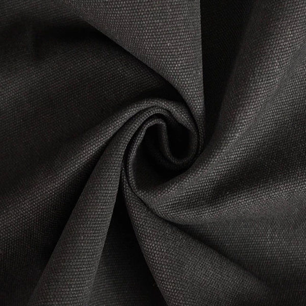 heavy waxed cotton in black colourway