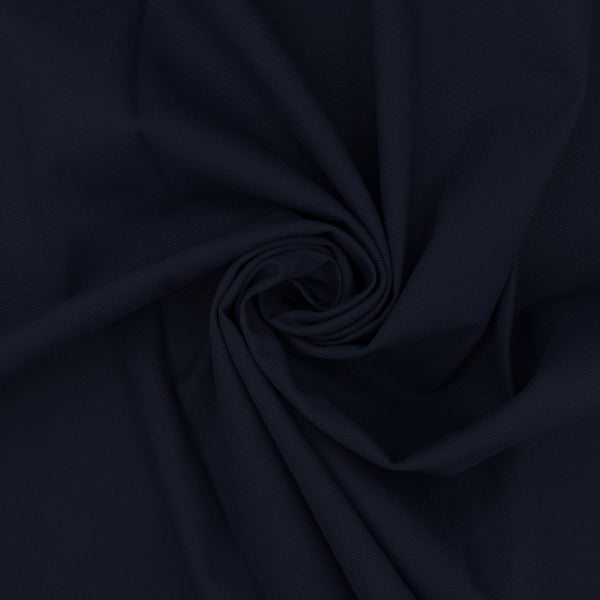Washed 100% Cotton Canvas available in 20 shades, This being the classic navy blue colourway
Available to buy in half metre increments at Fabric Focus Edinburgh