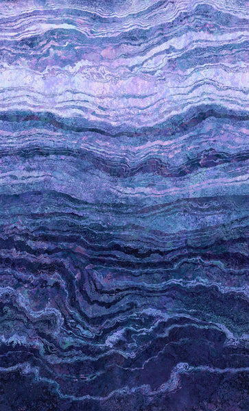 Stonehenge Ombre with a progression of colour from light to dark across the width in the dark purple Twilight colourway. Sold at Fabric Focus Edinburgh