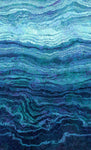 Stonehenge Ombre with a progression of colour from light to dark across the width in the teal Midnight colourway. Sold at Fabric Focus Edinburgh