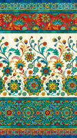 Boho Blooms blender from Deborah Edwards for Northcott fabrics of floral border printl. Sold at Fabric Focus Edinburgh