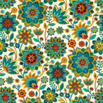 Boho Blooms blender from Deborah Edwards for Northcott fabrics of multi/cream floral. Sold at Fabric Focus Edinburgh