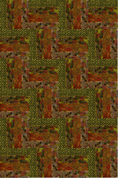 This kit includes pre-cut pieces for 24 Rail Fence blocks, all ready for you to sew. All of the prints are from Jason Yenter Dragons, The Ancients collection. 
