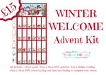 A vibrant advent quilt kit, snowmen Winter Welcome includes everything - panel, binding, backing and wadding. Available at Fabric Focus Edinburgh.