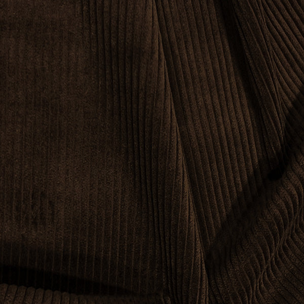 Close-up of dark brown jumbo corduroy