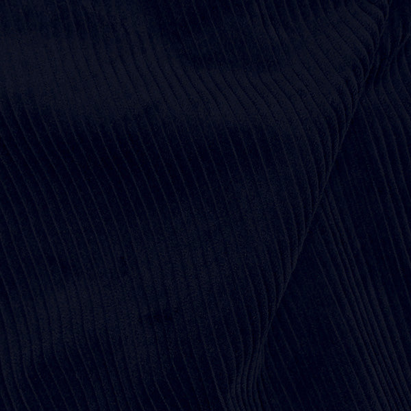 Close-up of dark blue jumbo corduroy